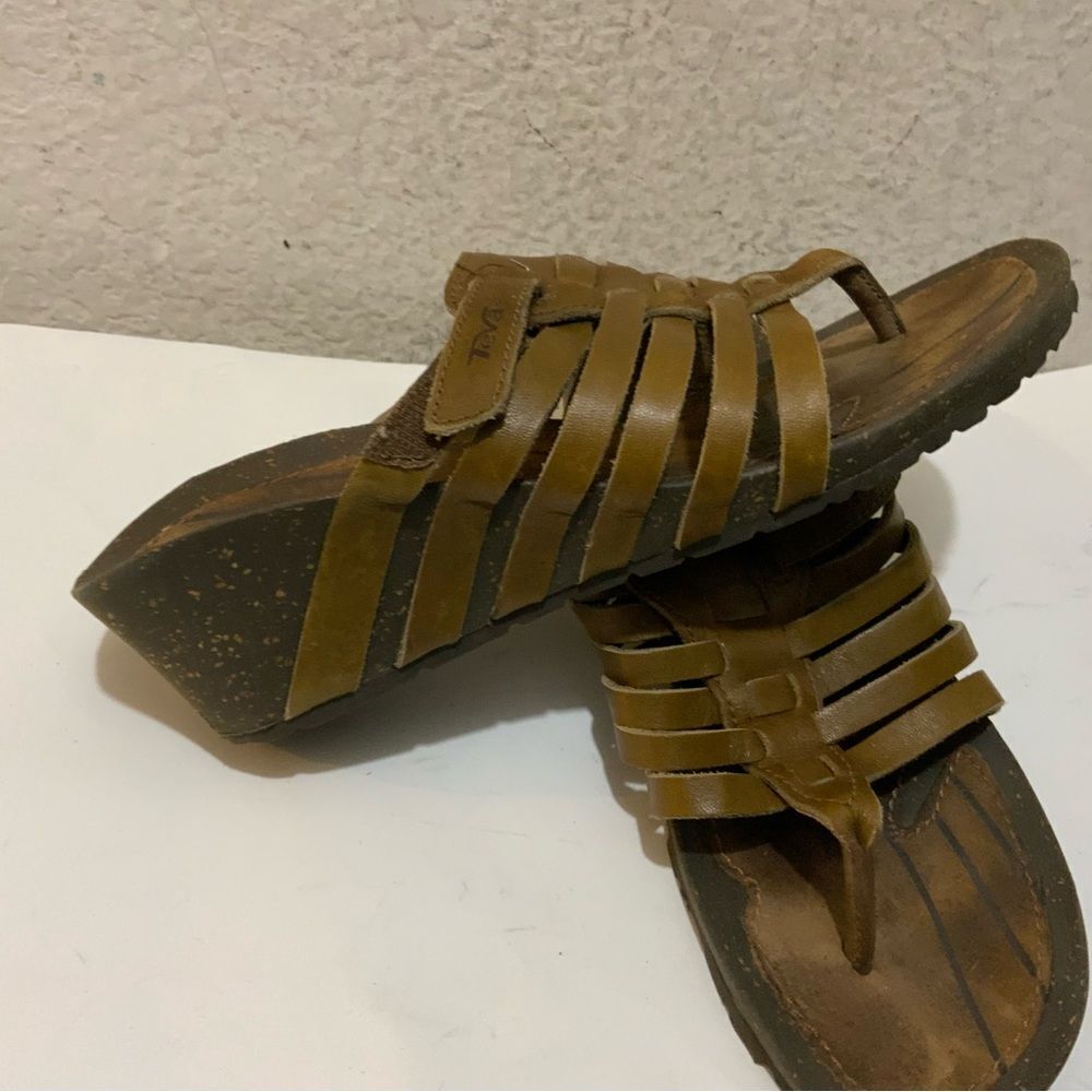 Teva Women's Cabrillo 3 Wedge Thong Sandals - Dark Earth, Women Size 6.5/37.5 - Picture 2 of 8